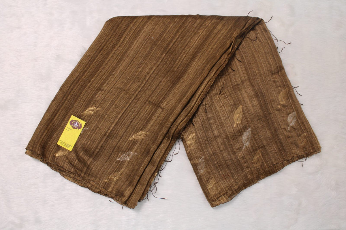 Bronze brown golden Pure Matka Silk saree by Weavers 2 Buyers