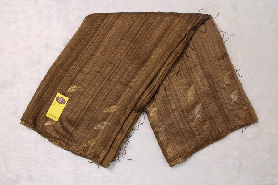 Bronze brown golden Pure Matka Silk saree by Weavers 2 Buyers