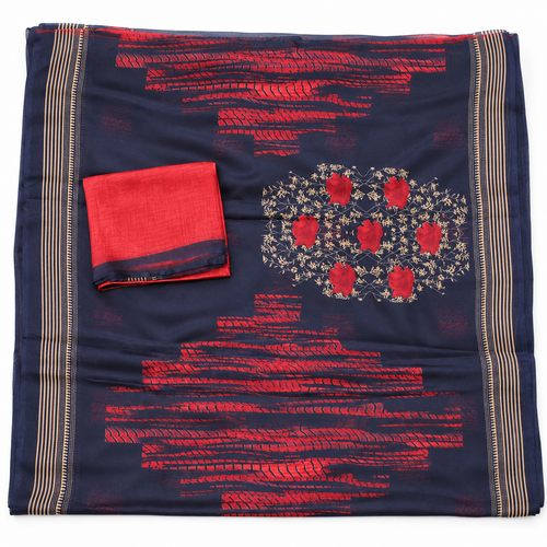 Black Chiffon Saree – model on white background