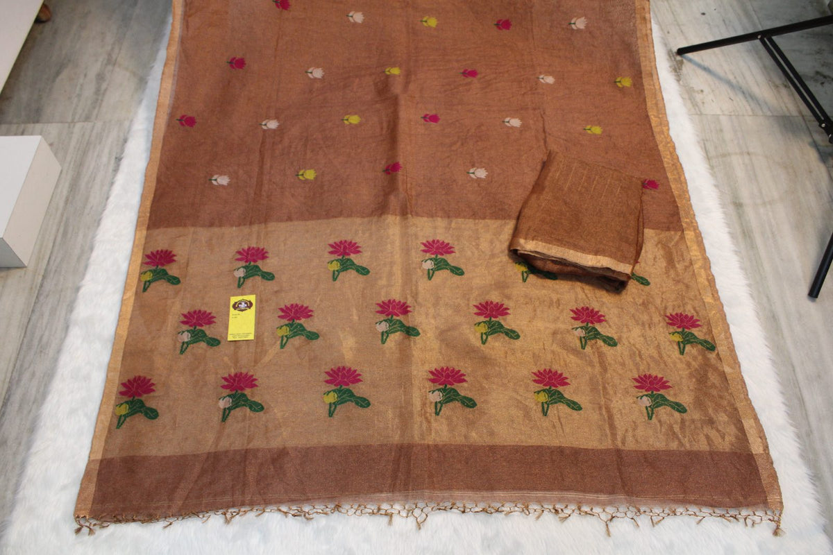 Pure Silk Linen Jamdani Saree – product detail 3