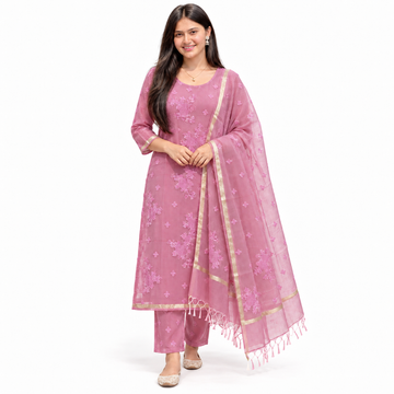 Embroidered Premium Kota Doriya 2 Piece Suits